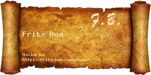 Fritz Bea névjegykártya